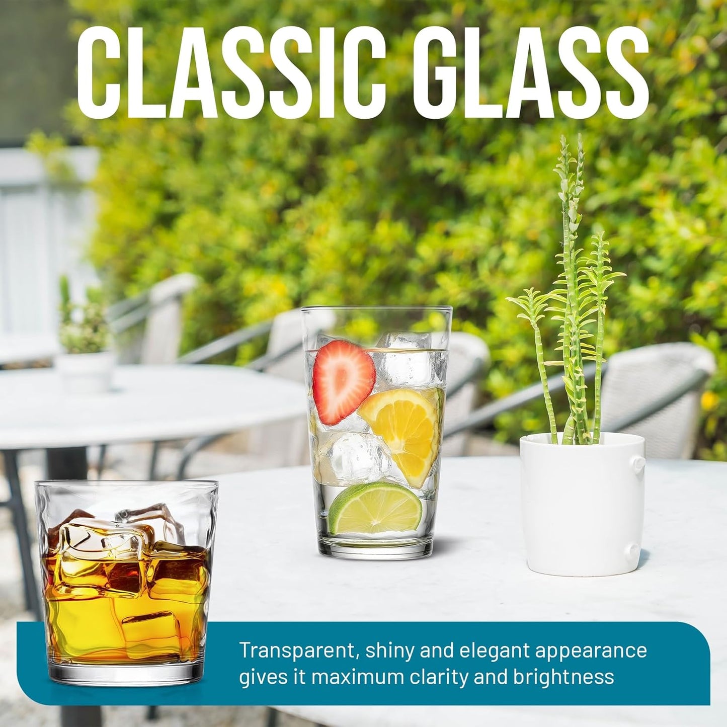 Drinking Glasses Set of 12. Mixed Glassware Set, Everyday Glasses for Cocktail, Beer, Juice Water, 6-13 Oz Rocks Glasses 6-17 oz Tall Kitchen Glass Cups