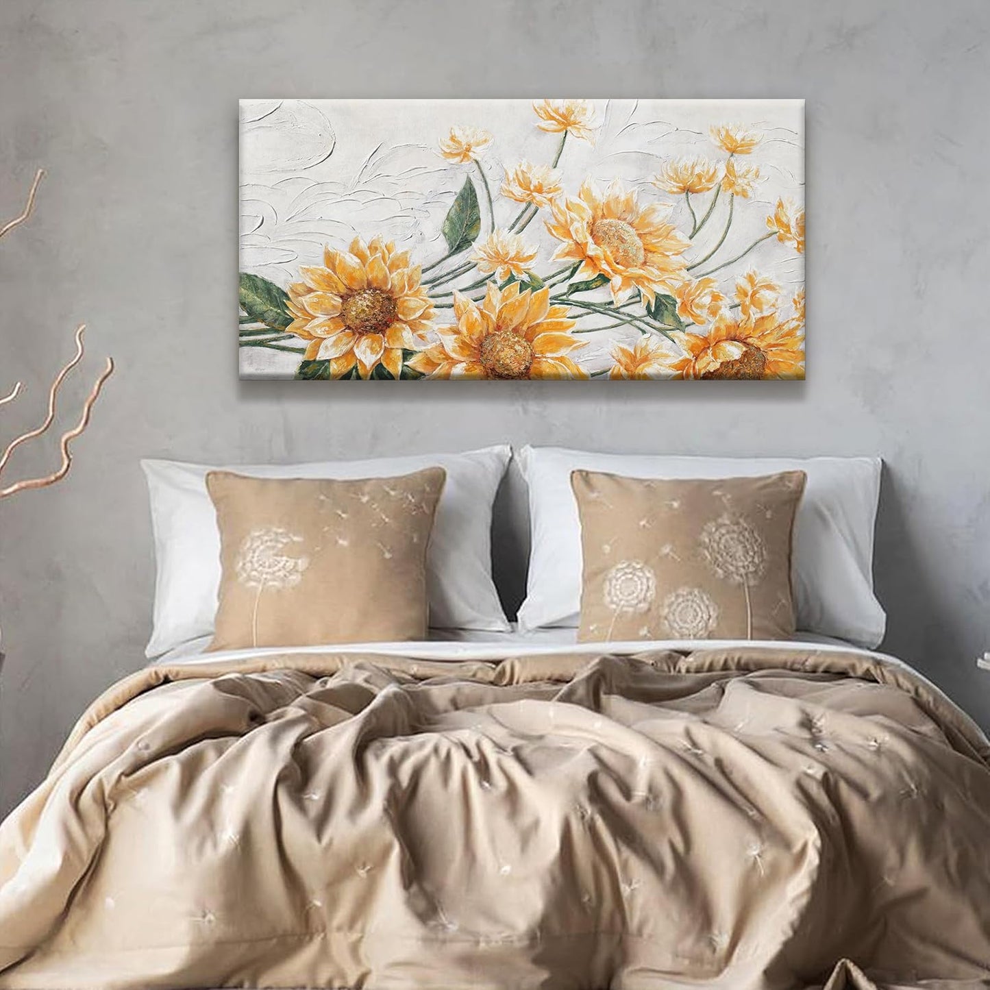 Canvas Art Wall Decor Print Paintings Sunflower Wall Art Prints Pictures Decor Ready To Hang Pictures For Bedroom Bathroom And Office Kitchen Home Decor Artwork 20"×40"