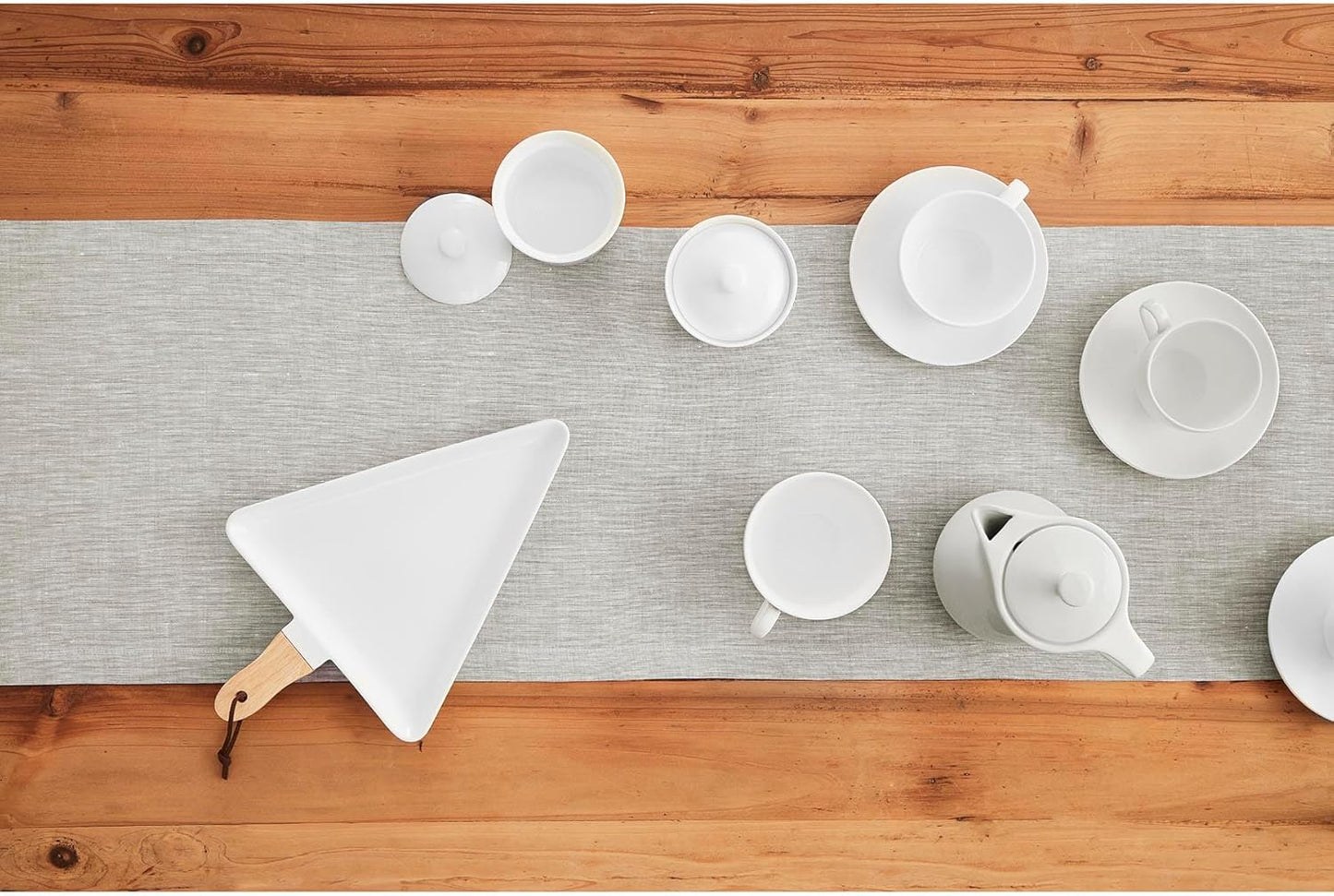 Solino Home Linen Oyster Grey Table Runner 108 Inches Long - Athena, 100% Pure Linen Dining Table Runner 14 x 108 Inch for Fall, Autumn, Halloween, Thanksgiving, Holiday