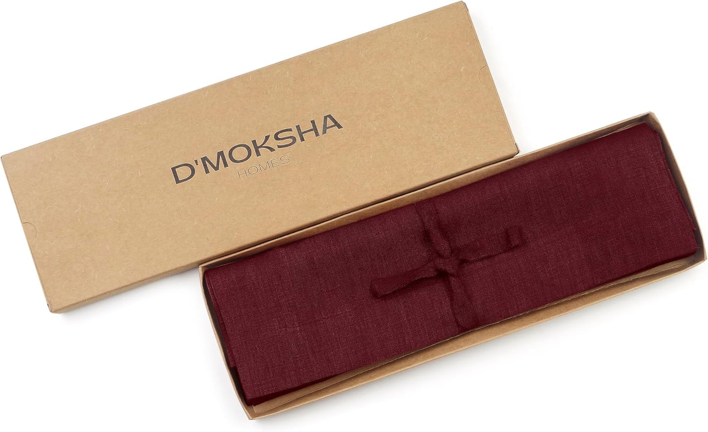 D'Moksha Homes Linen Placemats 14 x 19 Inch - Dark Red Placemats Set of 4-100% Pure Linen Table Place Mats for Fall, Autumn and Halloween - Handcrafted and Machine Washable