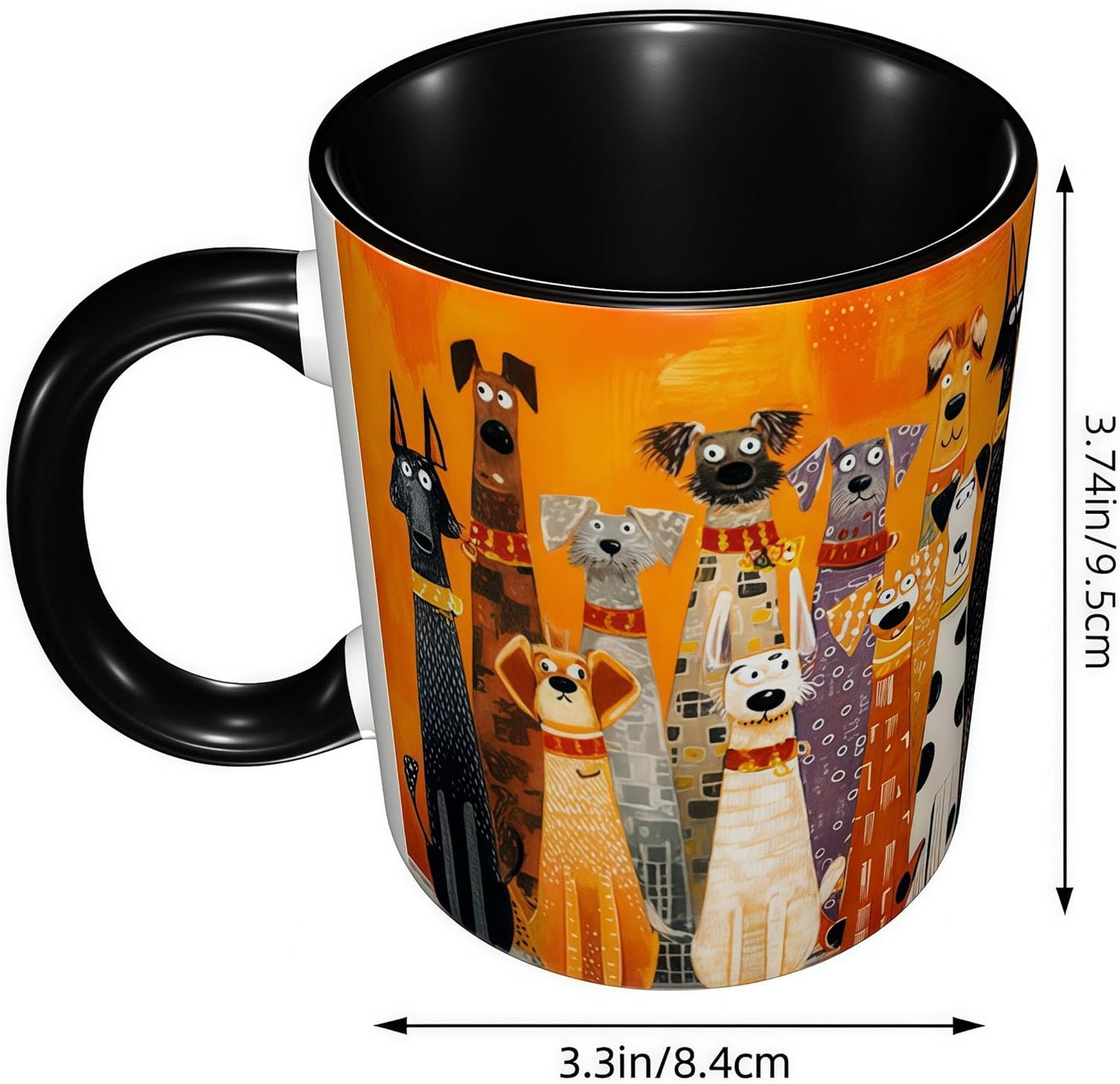 FyLybois Dog Coffee Mug Ceramic Coffee Cup with Handle Microwave Safe for Home or Office Gifts for Women and Men