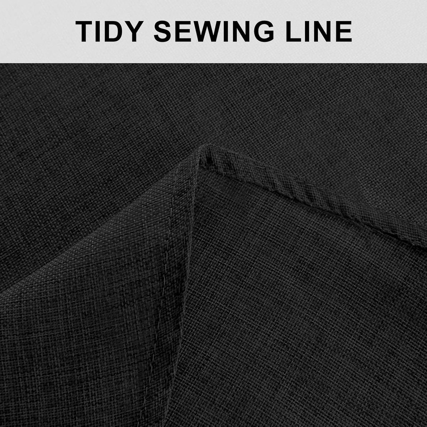 Hiasan Round Linen Tablecloth 30 Inch - Wrinkle and Stain Resistant Washable Polyester Fabric Table Cloth for Dining Room Kitchen Party, Black