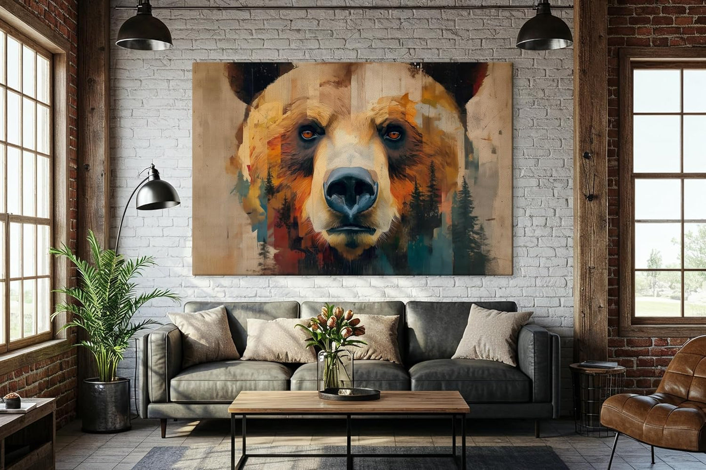 Wildlife Canvas Prints - Wild Animals Home Decor - Medium, Large, and Extra Large Wall Art for Living Room, Bathroom, Kitchen (The Forest Spirit, 35L" x 53W")