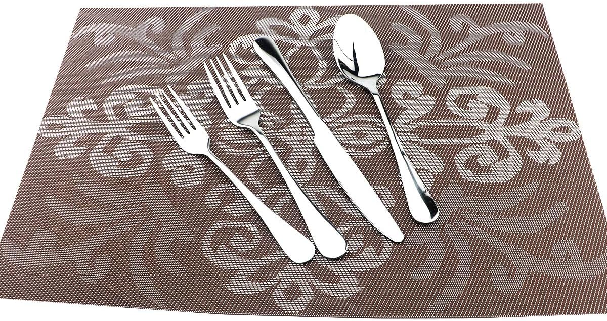 Gugrida 20-Piece Mirror Polished Reusable Utensils Vitalt Healthy & Eco-Friendly Stainless Steel Silver Flatware Tableware Dinnerware Set, Shiny Cutlery Knife Fork Spoon Set, Service for 4
