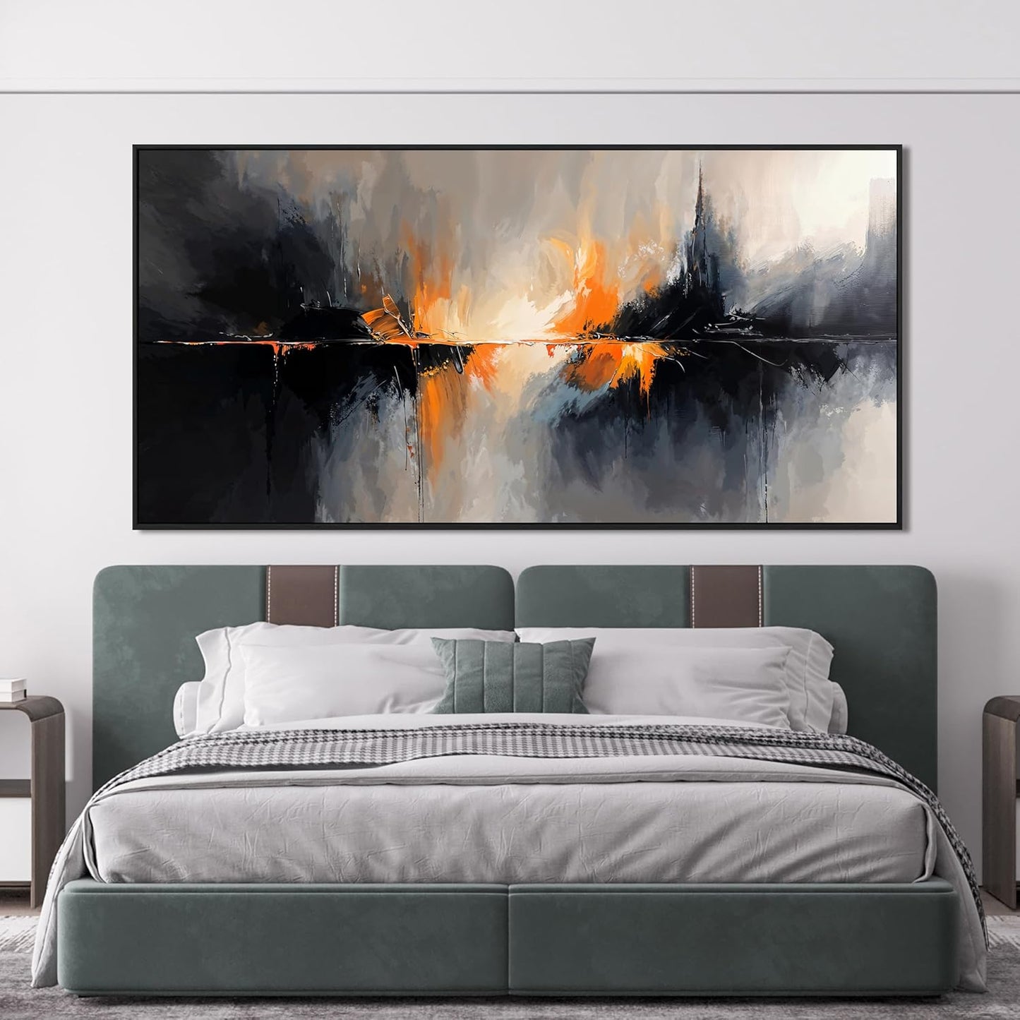 Abstract Wall Art Decor Black And White Wall Art Oversized Framed Wall Art Prints Art Work for Wall Decor Large Modern Wall Art Decor Abstract Canvas Art Bedroom Office Decorations 29" X 58"