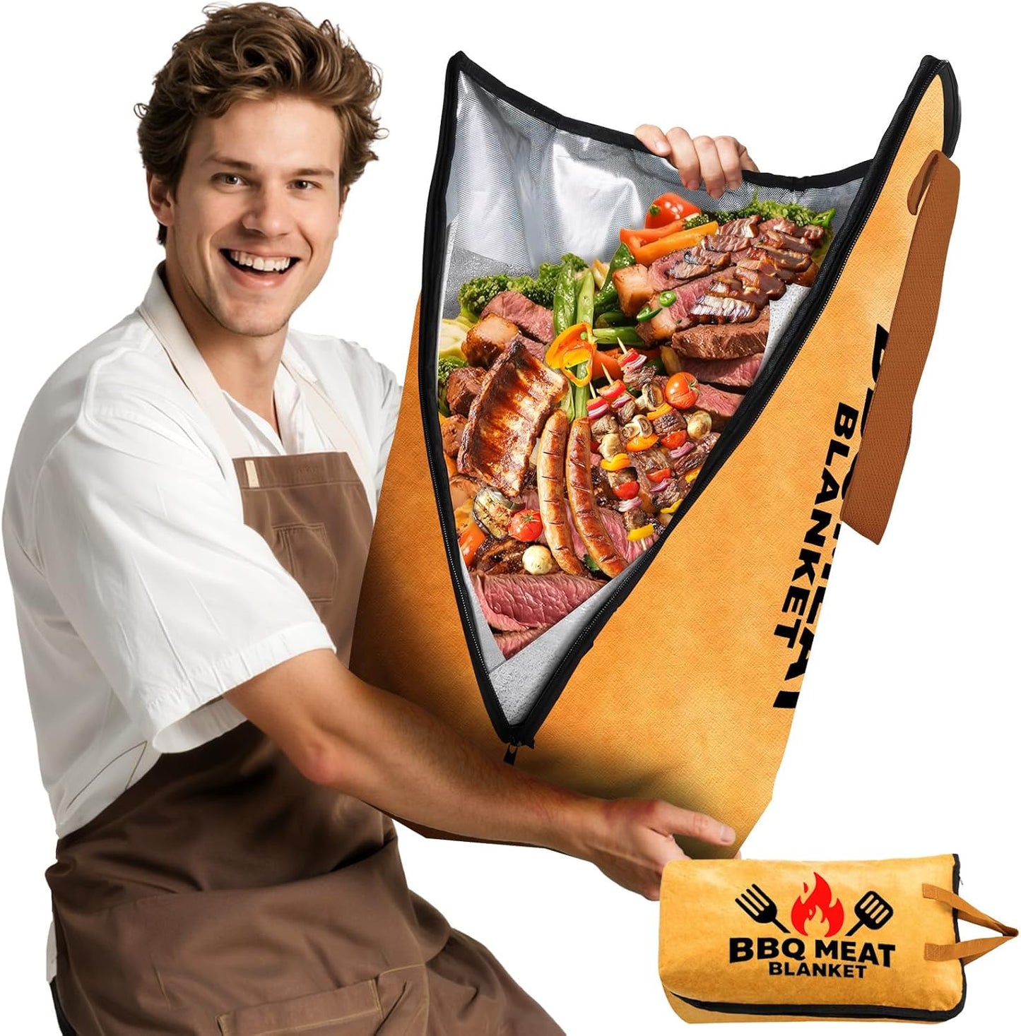 21in Brisket Blanket & Meat Resting Bag – Insulated BBQ Blanket for Resting Meat | Heavy-Duty Smoker Accessory for Brisket, Pork Shoulder, Smoked Turkey | BBQ Gifts for Men & Meat Lovers