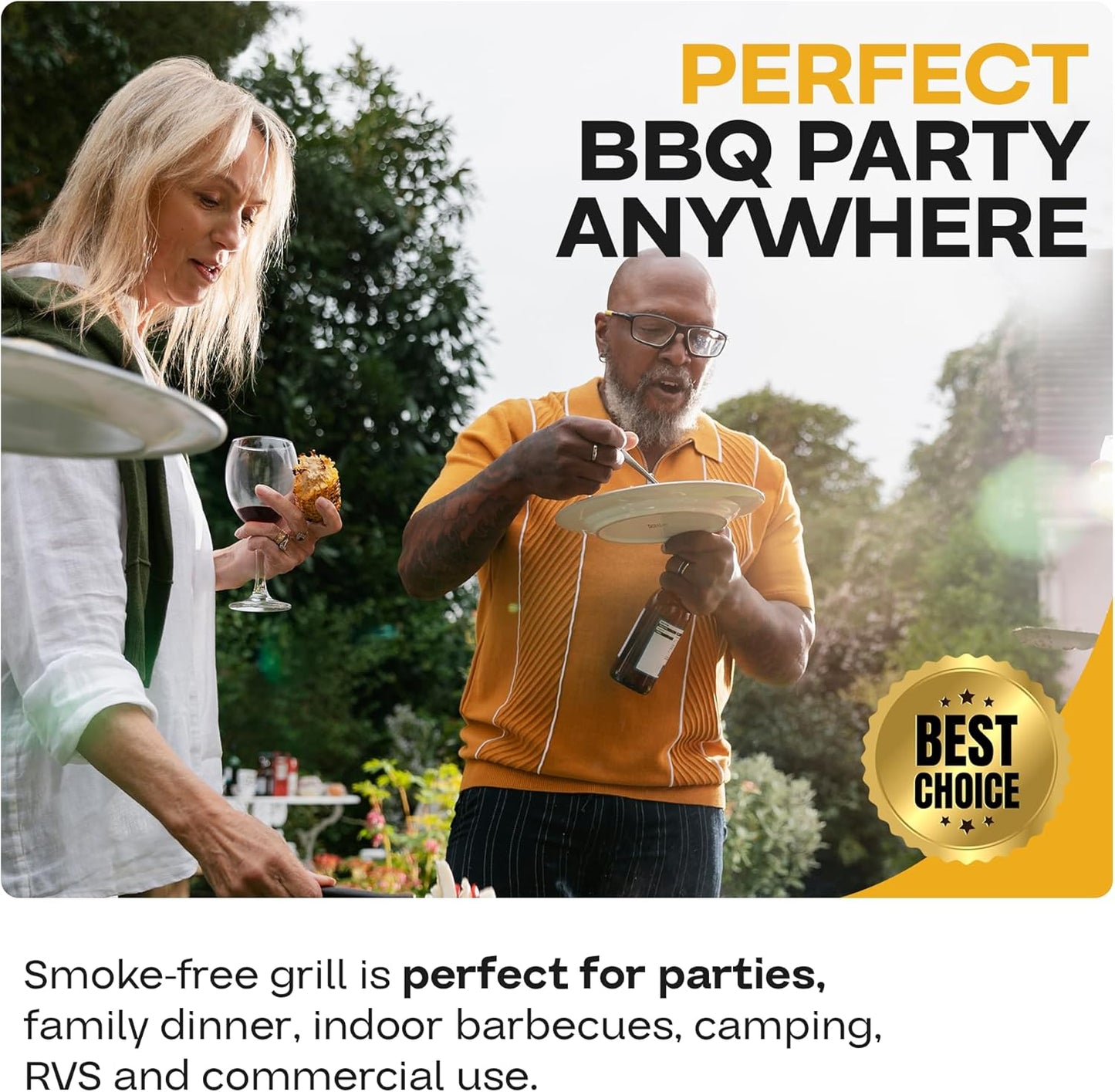 Premium Electric Griddle 36" - Smokeless Indoor Grill - Portable & Nonstick Electric Grill for Outdoor Use - Extra Large Electric Griddle Nonstick with Adjustable Temp & Even Heating by IDL Packaging