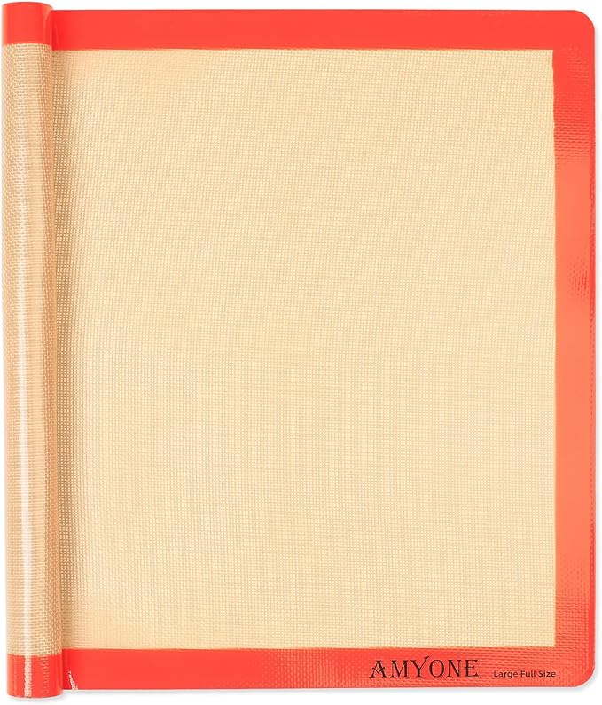 AMYONE Silicone Baking Mats for Full Size Sheet Pan, Non-Stick Silicone Baking Sheet Liners for Cookies/Pastries/Chicken/Vegetables, Food Grade Silicone Mat for 18 x 26-inch Full Baking Pans, 1 PCS