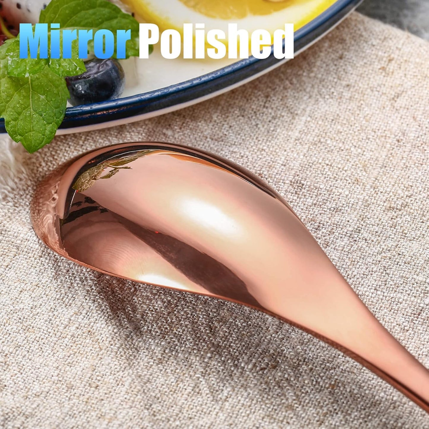 Lemeya 24-Piece Rose Gold Silverware Set for 6,18/10 Stainless Steel Cutlery Set with Forged Stand Knife,Modern Flatware Utensils Set,Forks Spoons and Knives Set,Mirror Polished,Dishwasher Safe