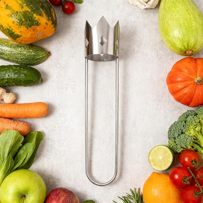 2 Pcs Fruits and vegetables Corer, Stainless Steel Core Remover Tool, Easy Twist Fruits, Suitable for Apples, Pears, Pineapples, Bell Peppers, And Other Tequiring Coring Includes a Cleaning Brush