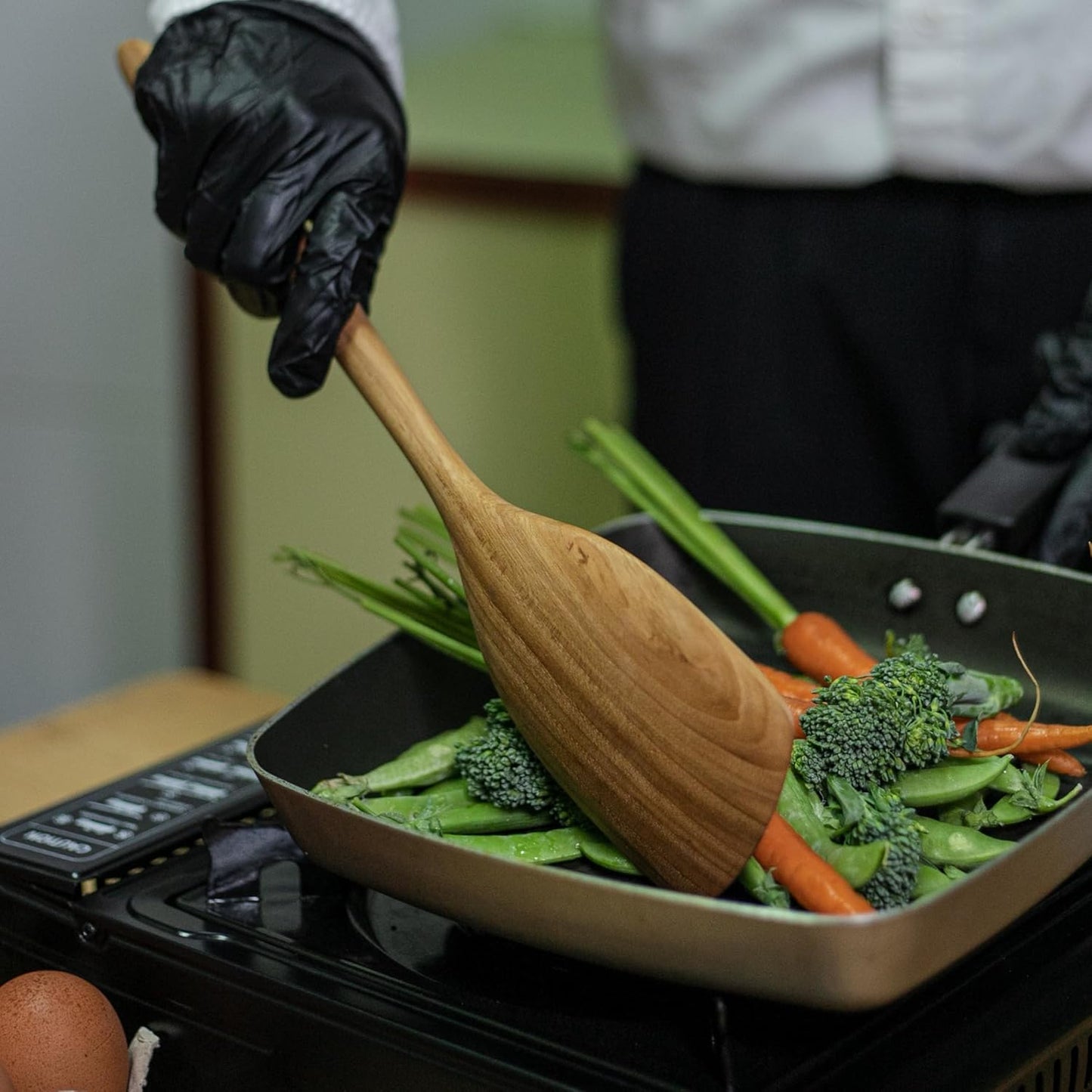 Teak Wood Spatula, 13.5 inch Long, Natural Teak Utensil for Non-stick Cookware