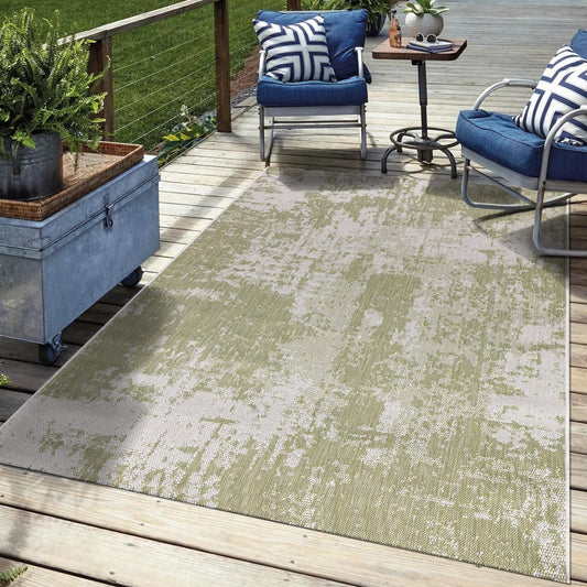 Keen Home Design Terrace Outdoor Area Rug - 4x6 Washable Indoor/Outdoor Rug for Patio, Kitchen, Balcony, Beach, Garden, Deck and Porch, Size: 3'10"x5'7"