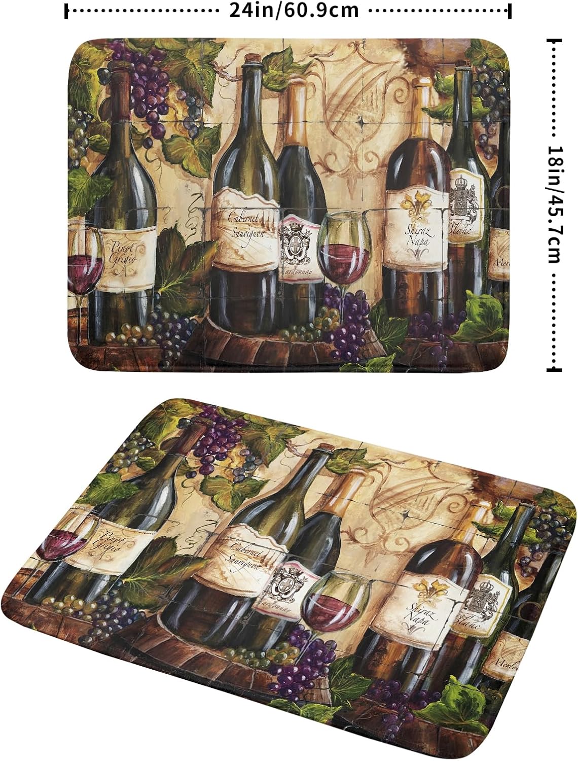 Absorbent Dish Drying Mat for Kitchen Counter 18x24 Inch Wine Dish Drying Mat Microfiber Red Wine Glass Dish Mat Drainer Rack Mats Fast Dry Bottles Dish Dry Pad Protector Kitchen Accessories