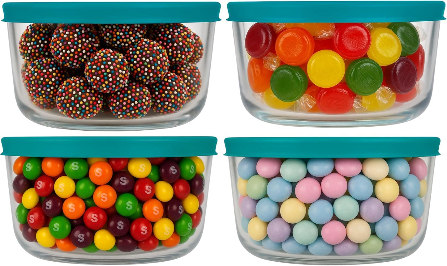 Glass Food Storage containers Bowls with BPA Free Airtight Lids for Meal Prep Leftovers Baking Lunch Boxes Dish (1 Cup - 4 Pack)