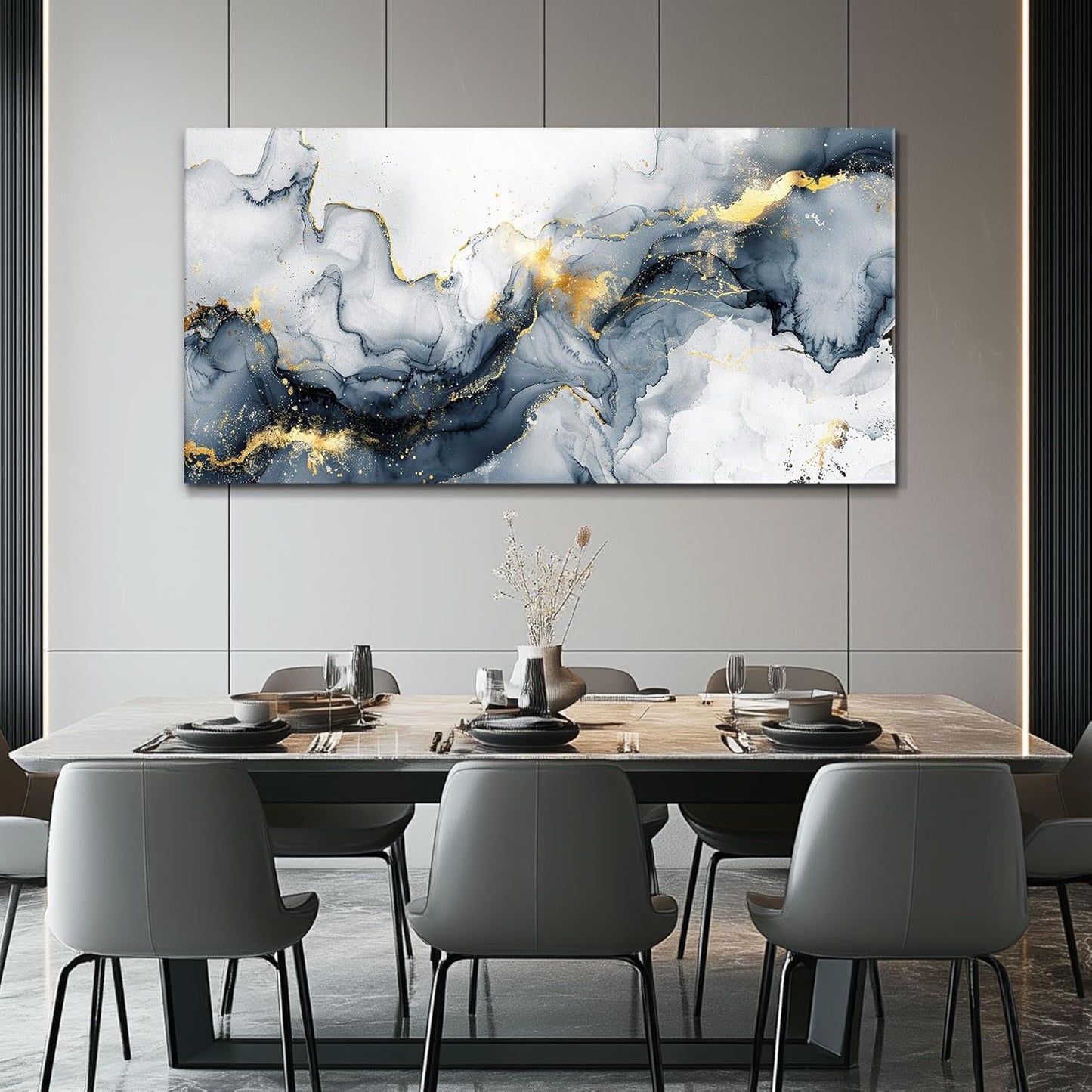 KELIYUAN Minimalism Ink Abstract Wall Paintings Canvas Wall Decor For Bedroom Wall Art For Living Room Office Decorations Ready to Hang Canvas Prints Artwork Modern Bathroom Home Decor 20"x40"