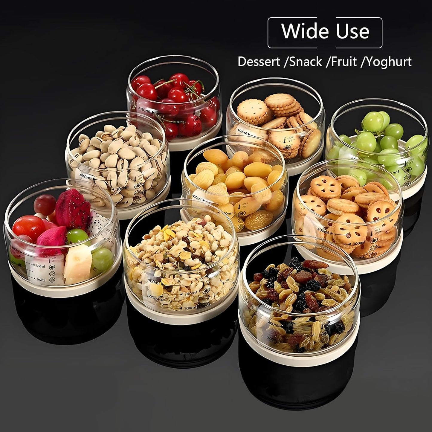 16 oz Glass Food Storage Containers - Clear, Meal Prep Containers, Freeze Bowls, Microwave Safe (2pcs)