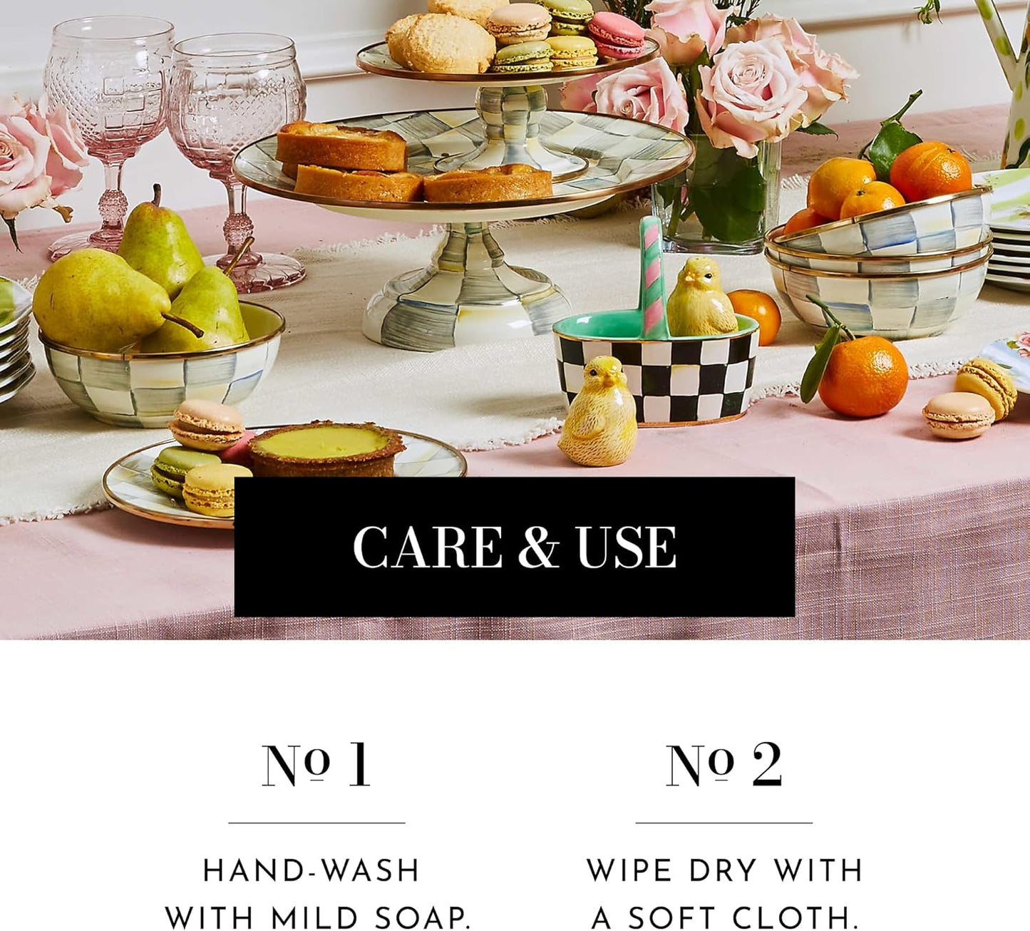 MACKENZIE-CHILDS Enamel Everyday Bowl, Serving Bowl for Entertaining, Extra-Small, Gray-and-White Sterling Check, Set of 1