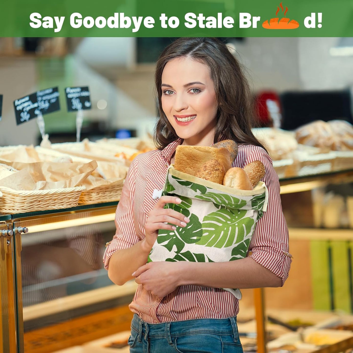 2 Pack Reusable Beeswax Food Wraps Breads Bags for Homemade Bread Loaf, Organic Cotton XL Sourdough Beeswax Bread Bag Supplies Sandwich Wrapper, Sustainable, Fresh Keeping, Food Storage Containers