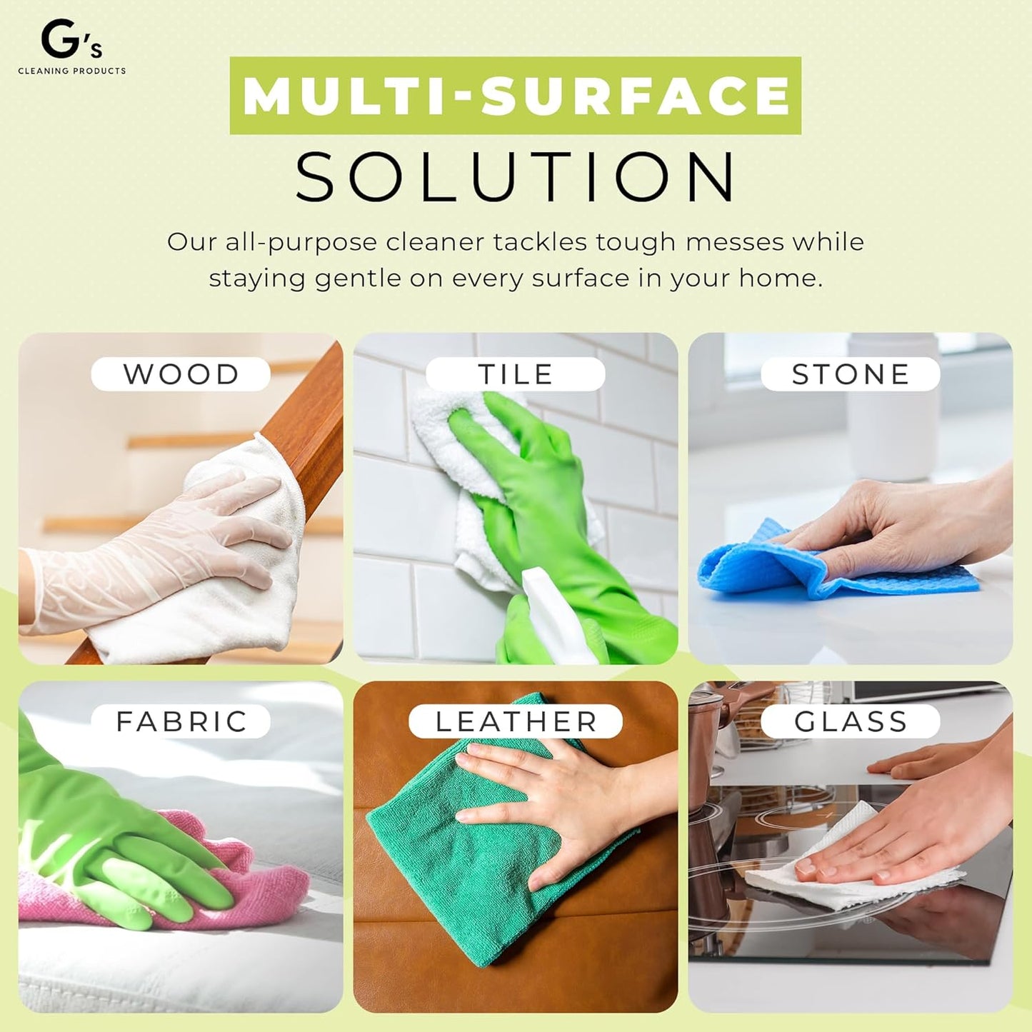 G's Cleaning Biodegradable All Purpose Cleaner – 32 oz Non-Toxic Natural Cleaning Spray – Multipurpose Cleaner Spray for Multi Surface, Kitchen, Counter Top, Furniture, Floor, Home and Household