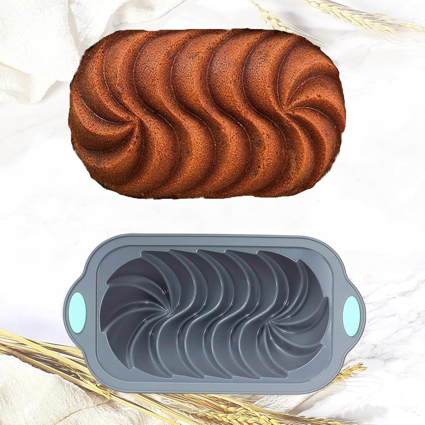 4 Piece Silicone Loaf Pan for Baking Bread, Non-Stick Kitchen Oven Bread Pan, Perfect for Banana Bread, Sandwich Bread, Pound Cake and Meatloaf, 4 Cups, Grey