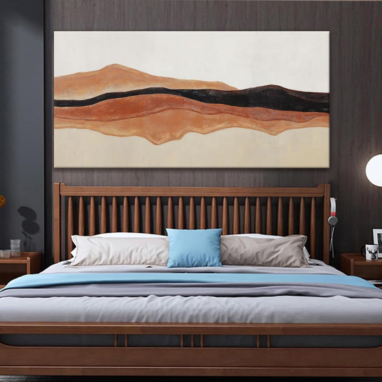 QSQ Large Abstract Wall Art For Living Room Decor Red Brown White Wall Art Painting Prints Minimalist Abstract Art Modern Canvas Art Wall Decor Pictures For Bedroom Kitchen Office 29" × 58"