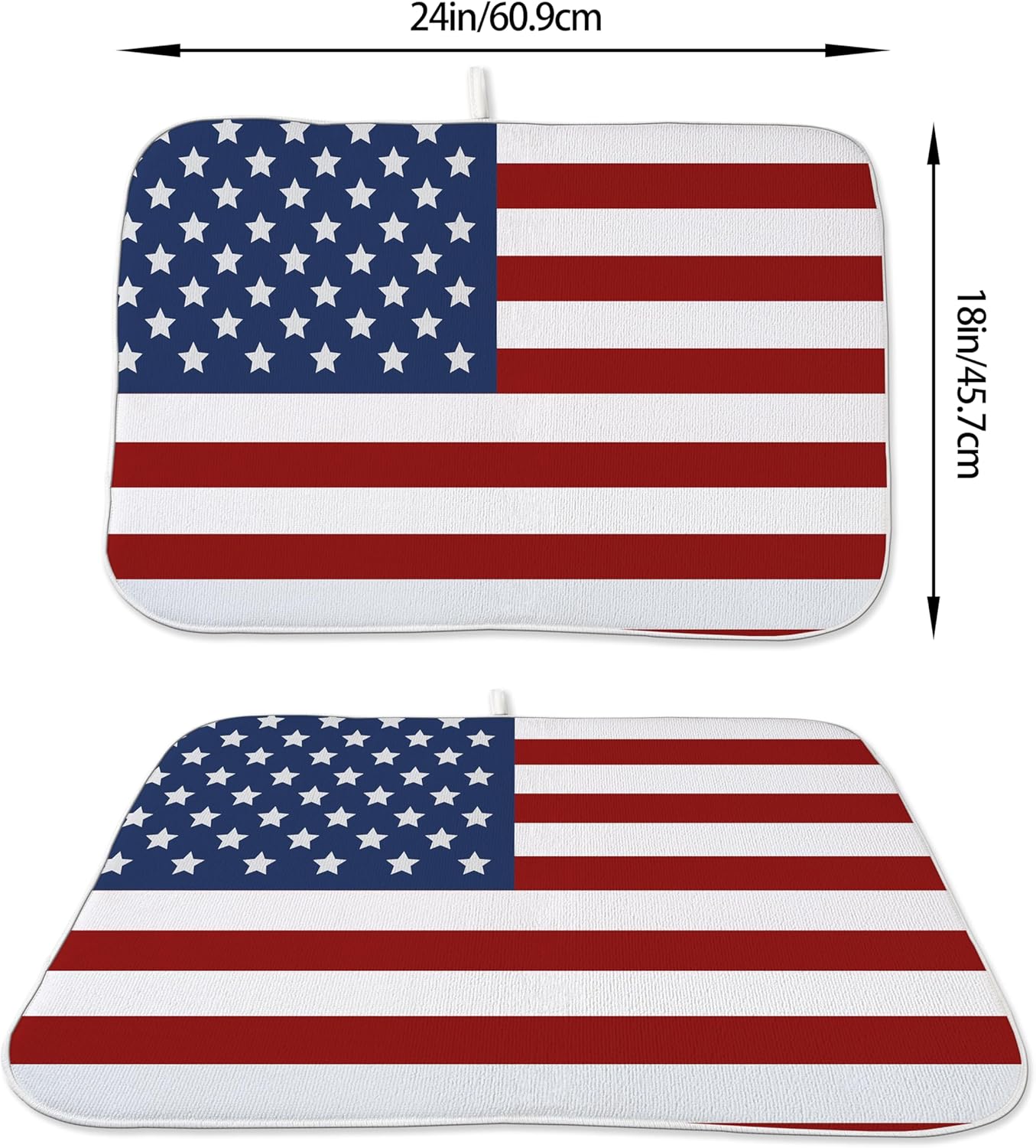 Independence Day Patriotic Dish Drying Mat for Kitchen Counter 18x24 Inch American Flag Dish Drying Pad 4th of July Stars and Stripes for Kitchen Counter Dining Room Decor
