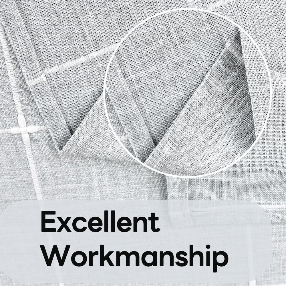 Farmhouse Table Cloth for Rectangle Tables Gray Plaid Boho Tablecloth Heavy Duty Cotton Linen Blend Washable & Wrinkle Resistant Rustic Table Cover for Outdoor Kitchen Dining (52x86 Inch)