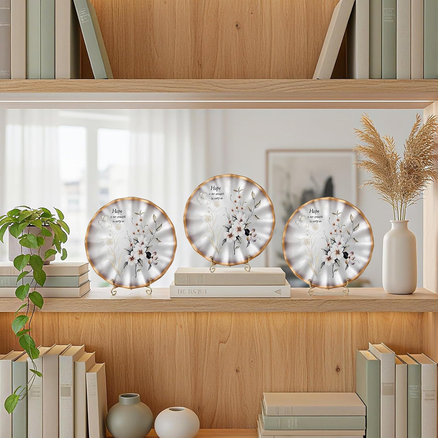 2PCS Plate Holder Easel Display Stand 4 Inch Gold Iron Tabletop Picture Stand for Display Photo Frames Decorative Plates Card for Home and Office Decor