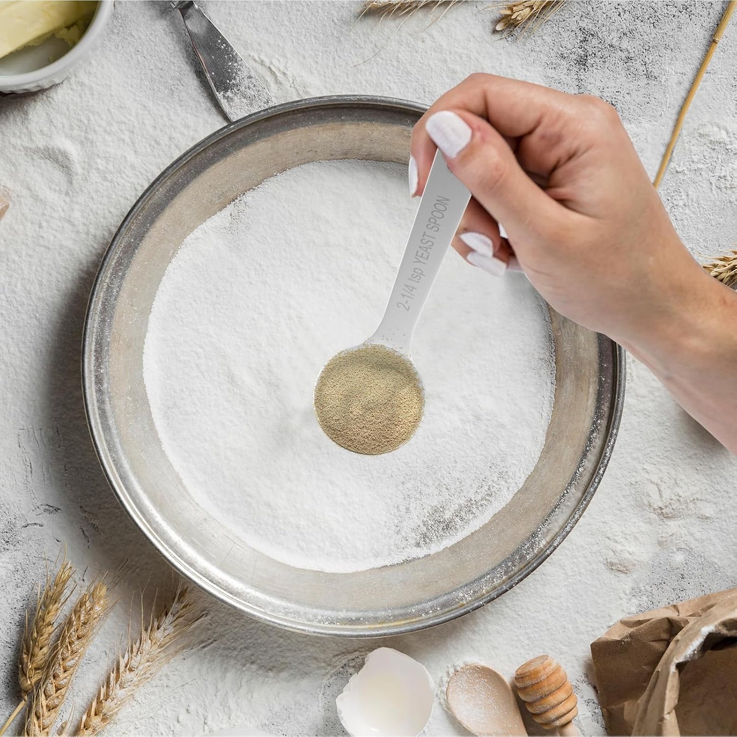 1PCS Yeast Measuring Spoon, Stainless Steel 2-1/4 Teaspoons, 2.25tsp, 0.25 Ounces
