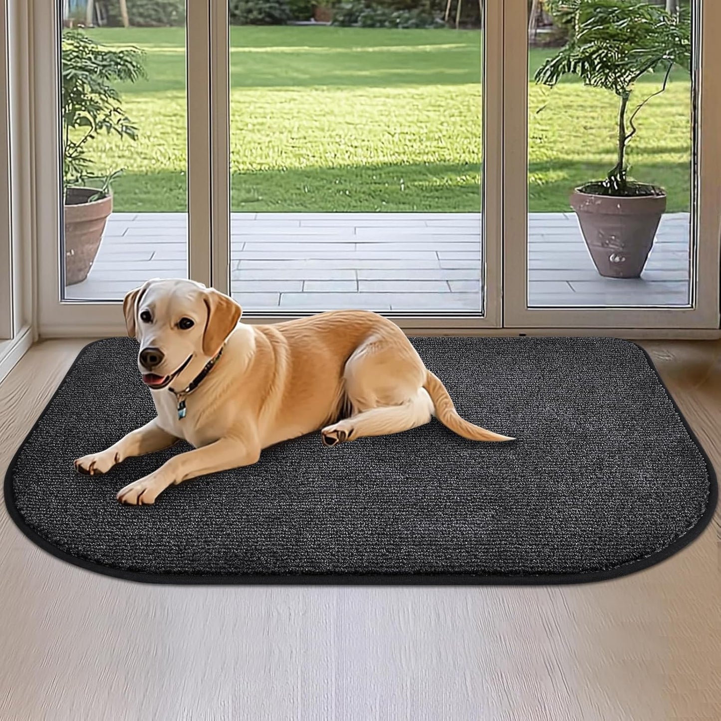 Dirt Trapper Dog Door Mat 32" x 47" / 80cm x 120cm, Washable Kitchen Rug, Non Slip Kitchen Mat for Floor, Absorbent Indoor Entryway Rug for Laundry, Bathroom, Bedroom