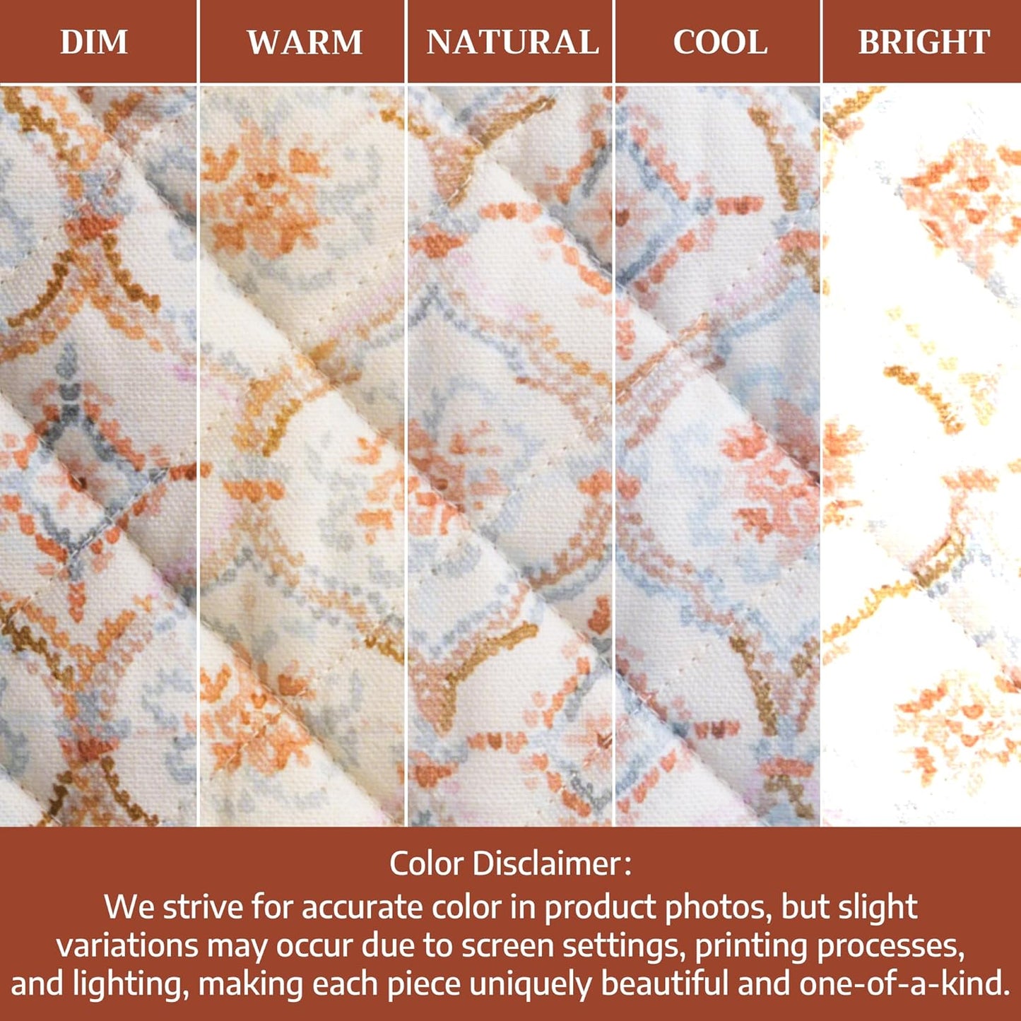 Maison d' Hermine 100% Cotton Oven Mitt & Pot Holder Set (7.5"x13" & 8"x8") Heat Resistant BBQ Cooking Gloves with Loop for Thanksgiving Christmas Decorations Handling Hot Pans (Fair Isle)