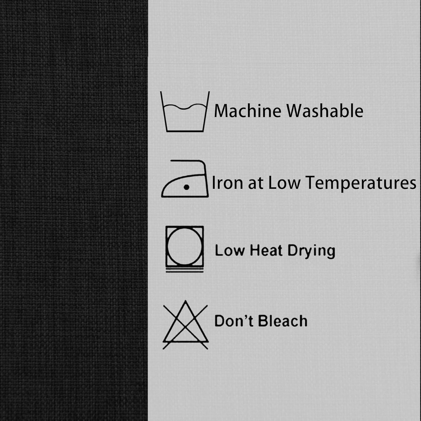 Hiasan Faux Linen Rectangle Tablecloth - Wrinkle and Stain Resistant Washable Table Cloth for Kitchen Dining Room Holiday Table Cover for Party Dinner, Black, 54 x 108 Inch