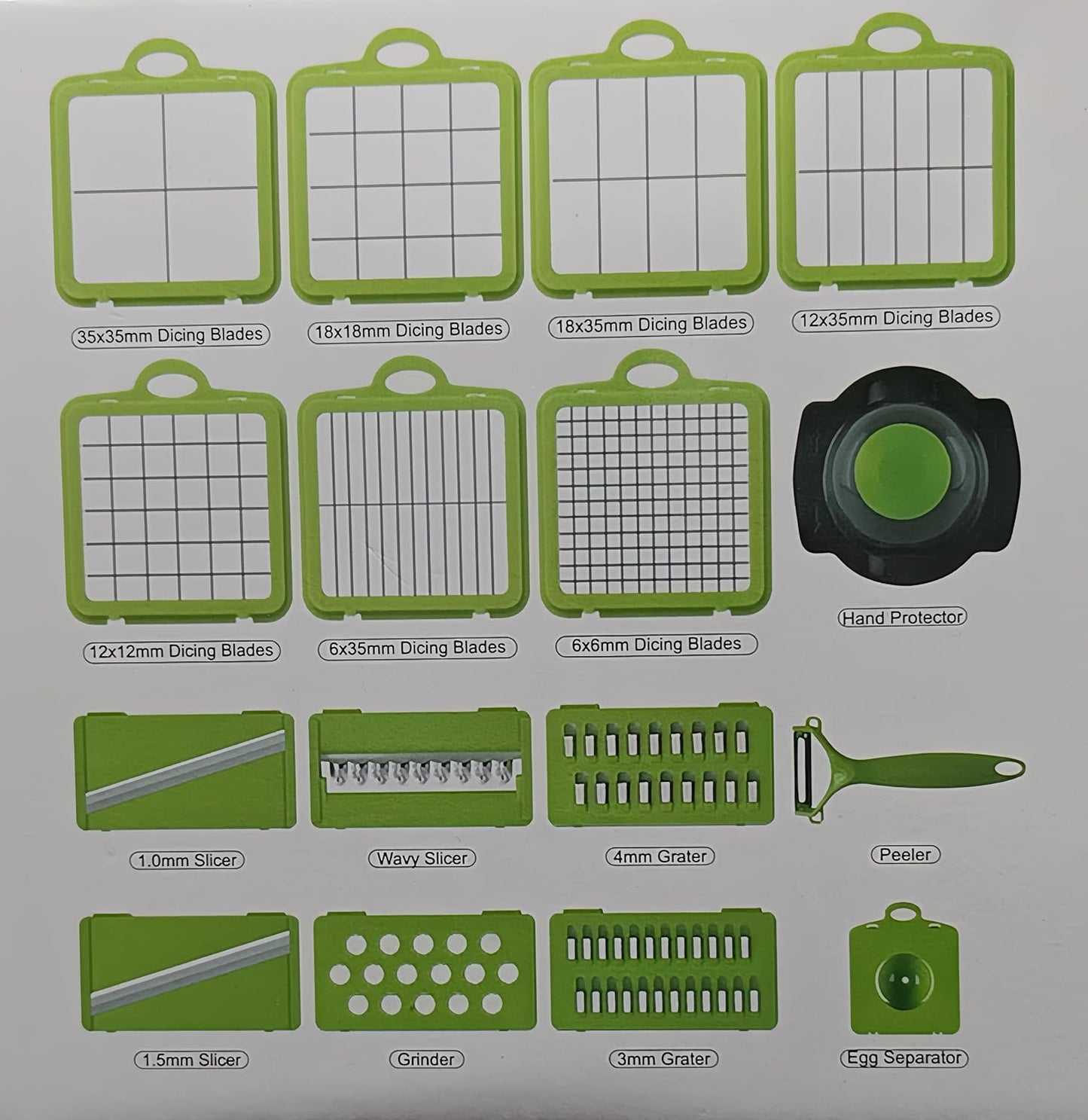22PCS Multi-function Vegetable & Fruit Chopper, Mandolin Food Slicer, Veggie Shredder with Container, Essential Kitchen Gadgets (22 in 1, Gray)