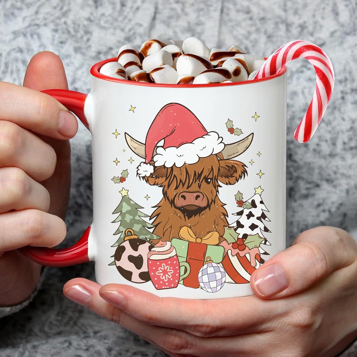 Hyturtle Highland Cow Coffee Mug 11oz - Highland Cow Cup Gift For Women On Christmas - Farm Animal Gifts
