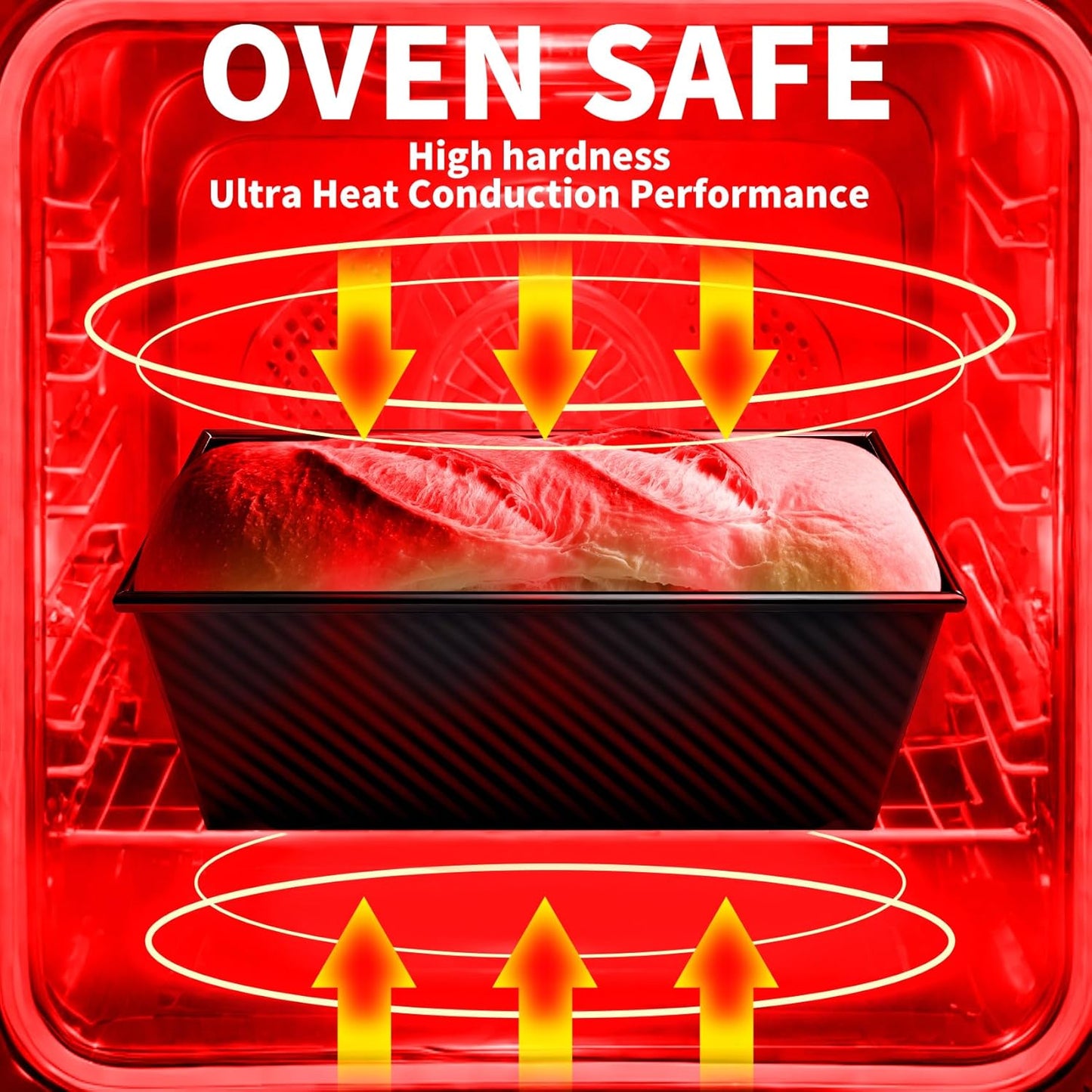 Pullman Loaf Pan with Lid 13x4, 2.2 lb Dough Capacity Bread Loaf Pan, PFTE and PFOA-Free, Healthy Baking for Homemade Sourdough & Sandwich Bread, Nonstick & Easy Clean (Black)