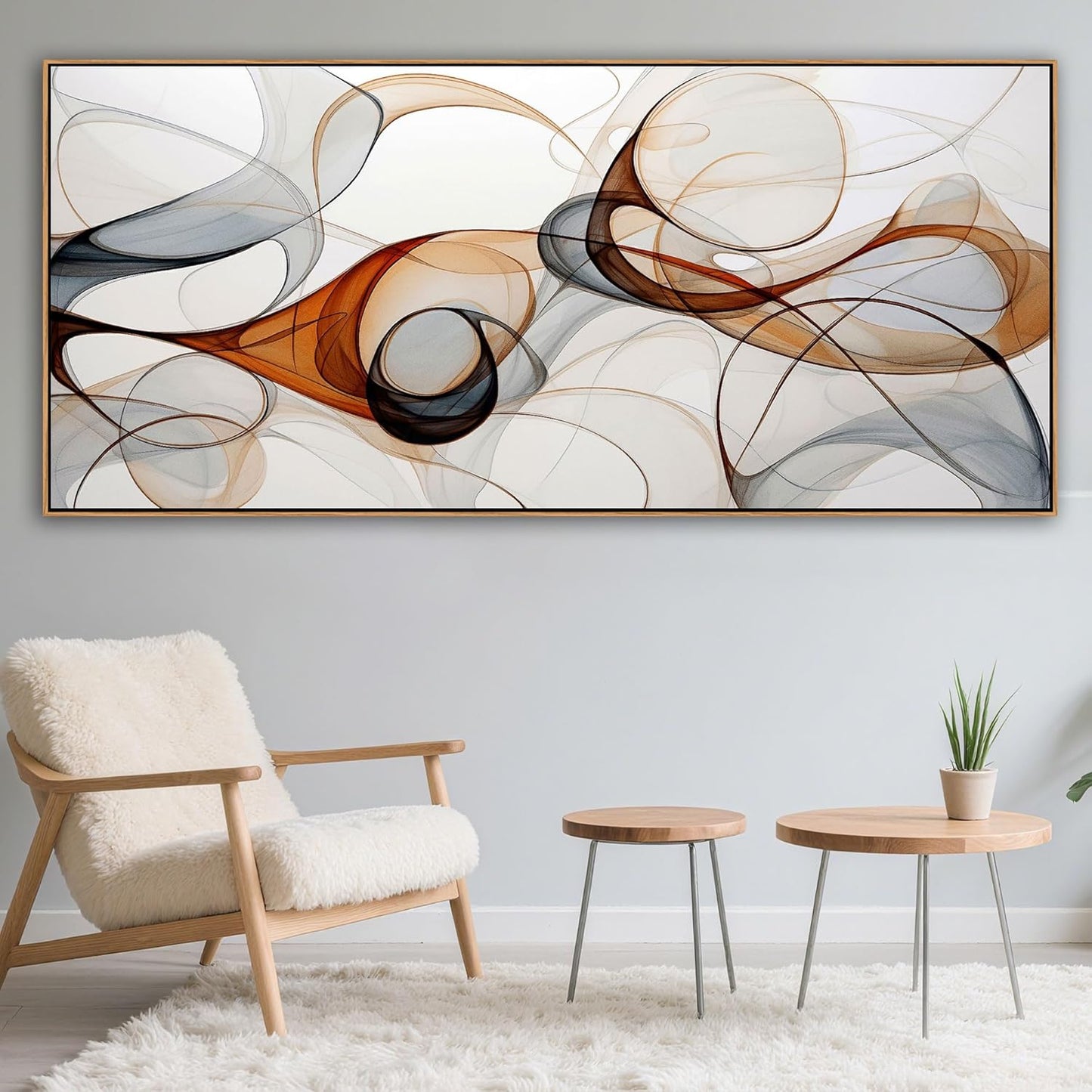 KLAKLA Extra Large Wall Art 86x29 Inches - Abstract Huge Canvas Picture Wall Decor Living Room Oversized Artwork for Walls Bedroom Office Decoration Modern Frame Wall Art