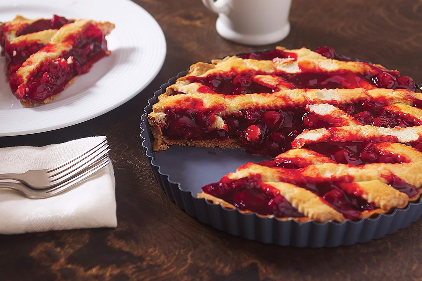 Fox Run 9.5-Inch Non-Stick Tart Pan, Removable Bottom Quiche Pan