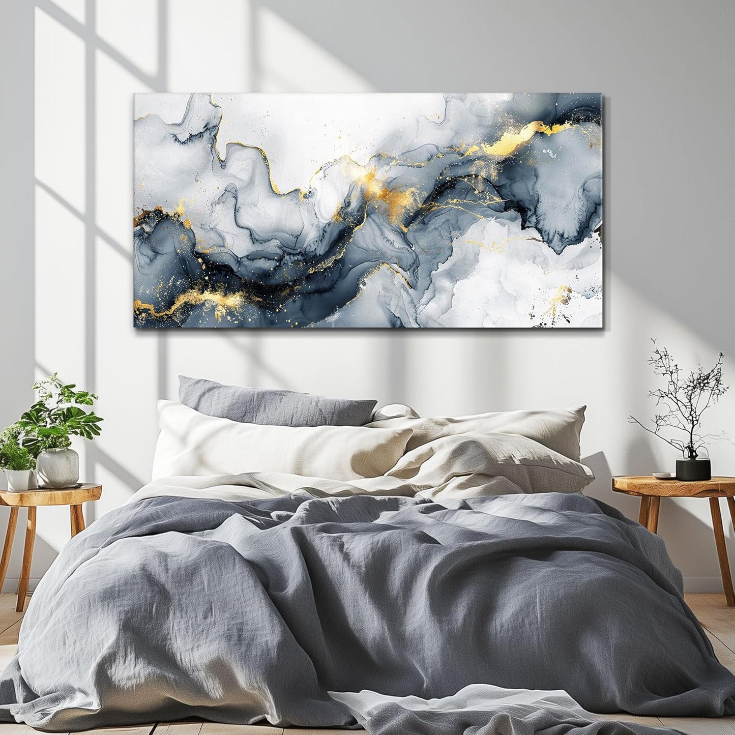 KELIYUAN Minimalism Ink Abstract Wall Paintings Canvas Wall Decor For Bedroom Wall Art For Living Room Office Decorations Ready to Hang Canvas Prints Artwork Modern Bathroom Home Decor 20"x40"