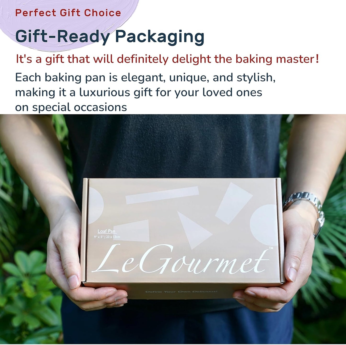 LeGourmet Nonstick Bread Loaf Pan 9 X 5 Inch, Ceramic Coating, Non-Toxic, Rust Resistant Aluminized Steel, Perfect 1 lb Baking Dish for Meatloaf, Pound Cake & Brownie (Butter 2pcs)