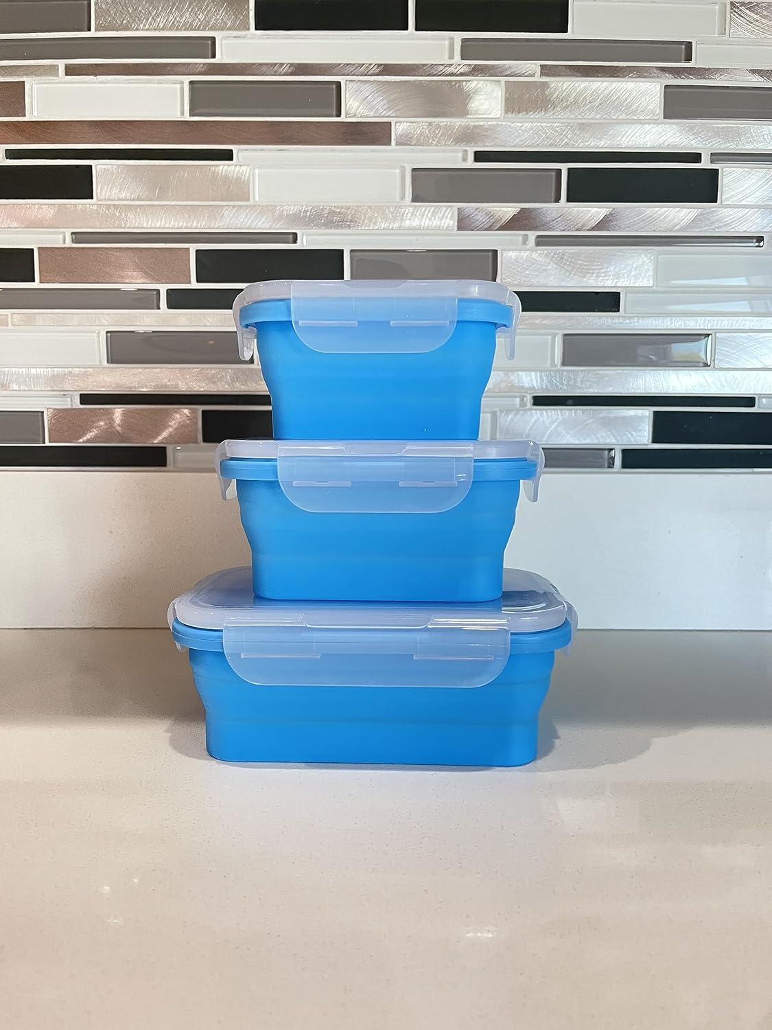 Collapsible Silicone Food Storage Container Combo pack