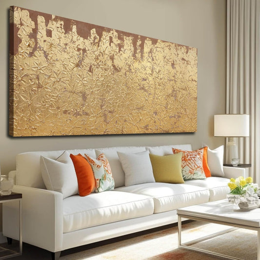 VAYIMDH Abstract Canvas Wall Art Gold Wall Painting Contemporary Home Wall Decor 29"x58" Large Artwork for Living Room Office Decor