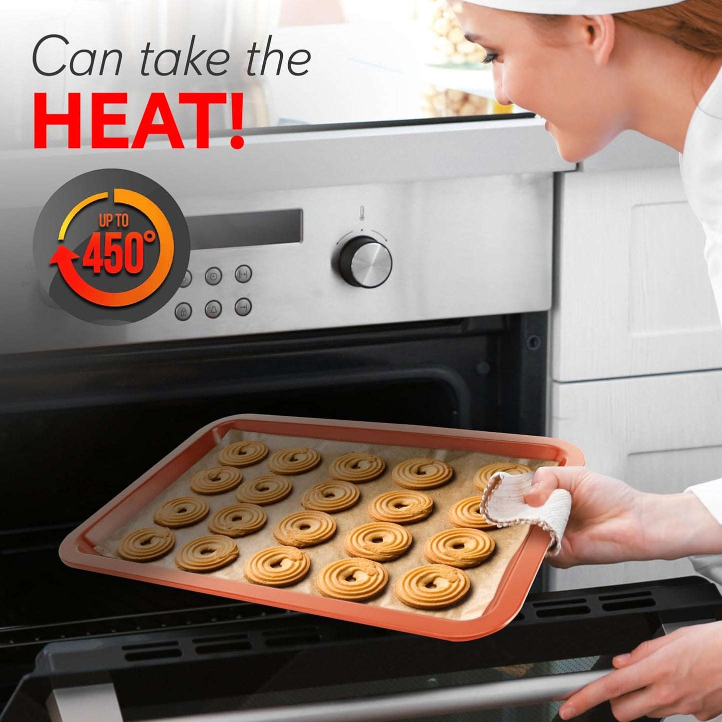 NutriChef 10-Piece Kitchen Oven Baking Pans - Deluxe Carbon Steel Bakeware Set with Stylish Non-stick Gray Coating Inside and Out, Dishwasher Safe & PFOA, PFOS, PTFE Free