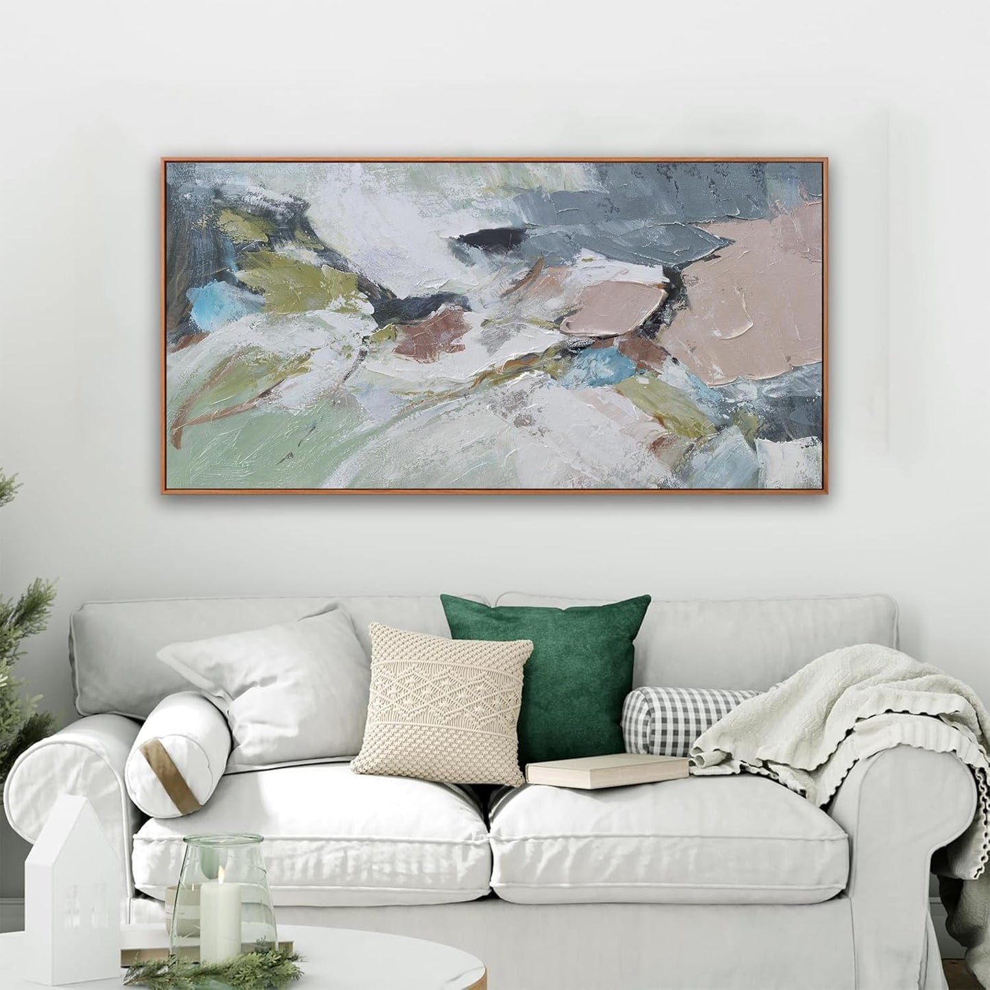 Abstract Wall Art Framed Ready To Hang Home Decor Artwork Wall Art Colorful Wall Decor Prints Canvas Painting For Living Room Bedroom Office Apartment Decoration 24"X48"