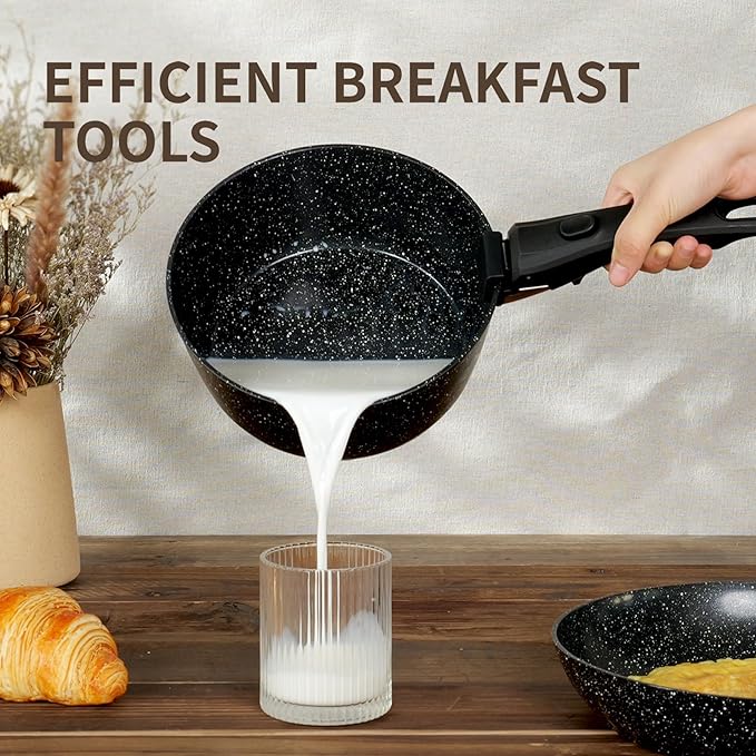 Nonstick Ceramic Cookware Set 21PCS with Detachable Handle, Pans and Pots Set, RV Kitchen Set Cookware Set, Pan Pots with Removable Handles, Oven Safe, Induction Ready(Black)