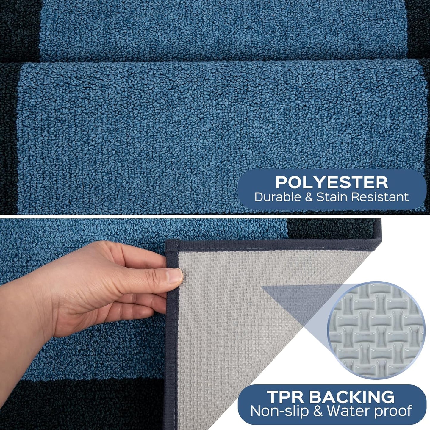 Machine Washable Runner Rug 24" x 84", Non Slip Kitchen Mat for Floor, Absorbent Entryway Rug for Kitchen, Bedroom, Hallway, Bathroom, Door (Roll Packing)