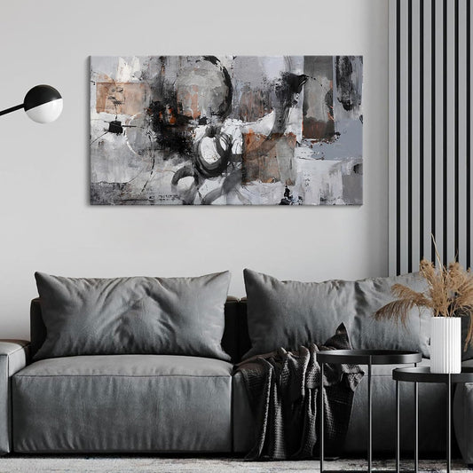 Pogusmavi Black Abstract Canvas Wall Art Pictures for Living Room Gray and White Wall Decoration Artwork for Walls Pictures for Bedroom Wall Decor Neutral Painting Canvas Prints Office Posters 20×40IN