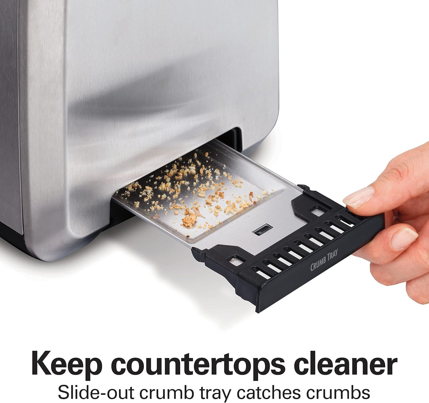 Hamilton Beach 2 Slice Toaster with Extra-Wide Slots, Bagel Setting, Toast Boost, Slide-Out Crumb Tray, Auto-Shutoff & Cancel Button, Defrost Function, Stainless Steel (22794) (Pack of 2)