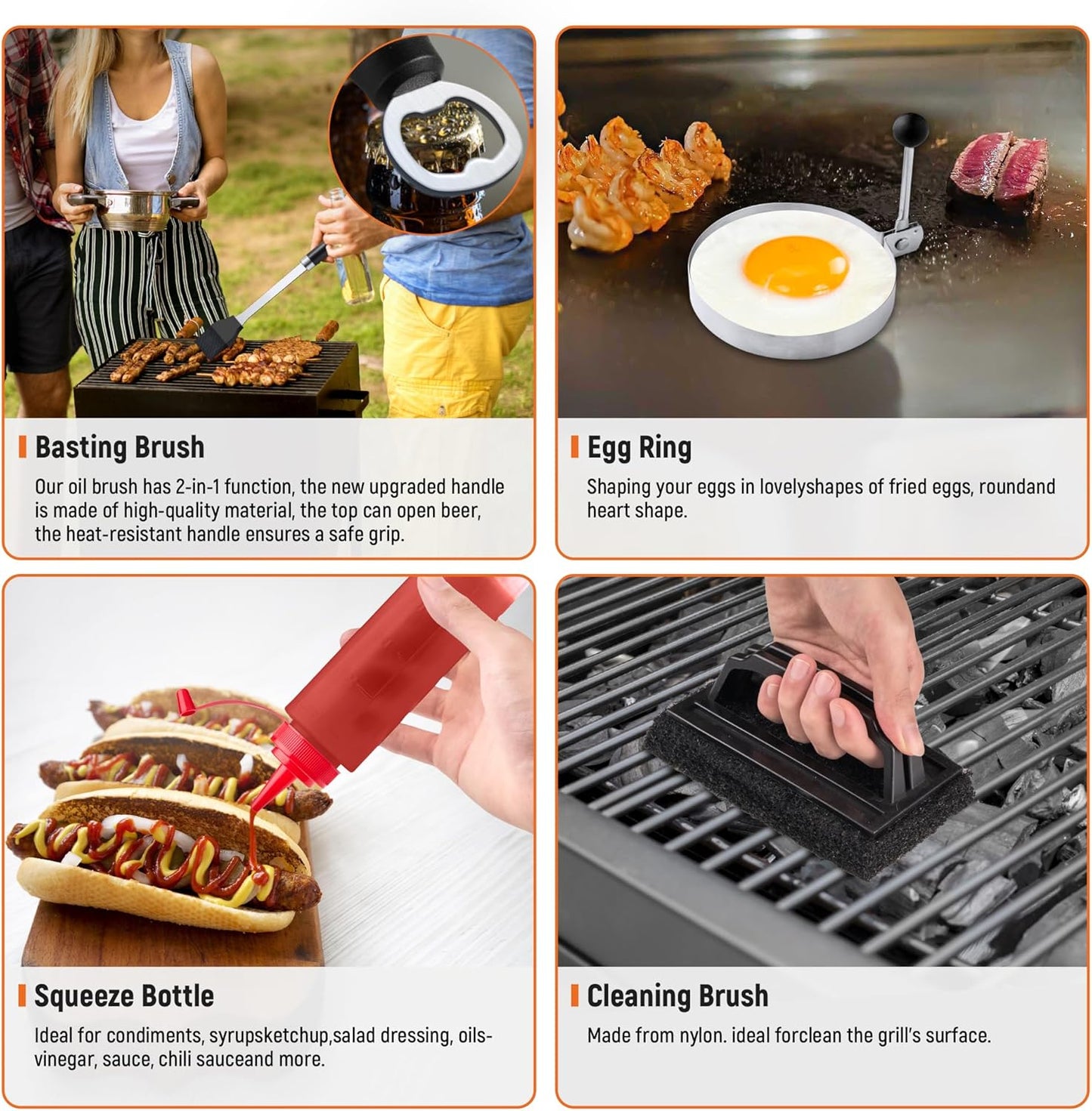 Griddle Accessries Kit, 12Pcs Stainless Steel Metal Spatula Set, Grill BBQ Spatula Utensils Set with Storage Bag, Professional Grill Spatula Set for Men Women Outdoor BBQ & Camping