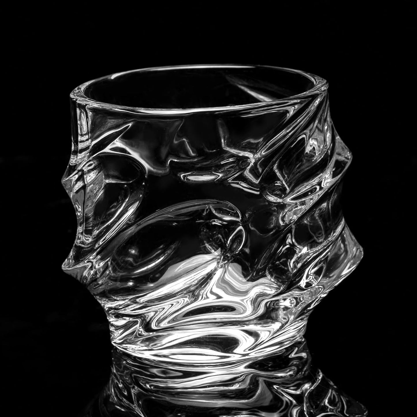 KANARS Whiskey Glass 11 Oz, Set of 2 Crystal Rock Glasses for Scotch Bourbon Snifter Brandy Irish Whisky, Unique Liquor Tumblers for Men Dad Gift