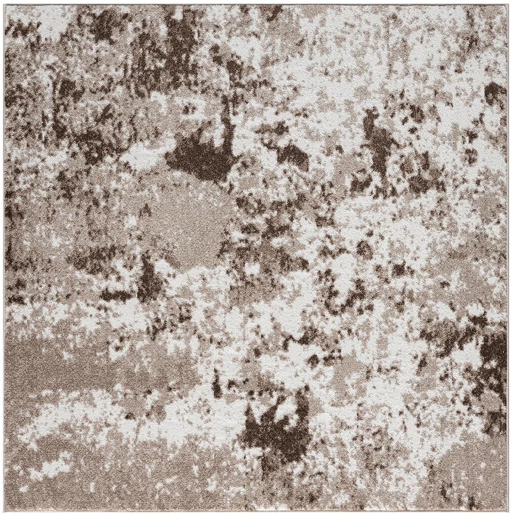 Keen Home Design Area Rugs - 5ft Round Non-Shedding, Abstract Rugs for Kitchen, Living Room, Bedroom, Dining Room, Entryway - Size: 5'3" Square, Multi